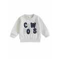 thumbnail image 2 of Elippeo Kids Boys Sweatshirt 6 12 18 24 Months 3 4 5 Years Long Sleeve Crew Neck Embroidery Letters Sequined Hoodie Pullover Tops, 2 of 10