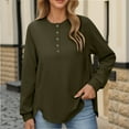 thumbnail image 3 of Sweatshirt for Women Casual Loose Long Sleeve Button Henley Neck Pullover Tops Fall Fashion Outfits Clothes, 3 of 5