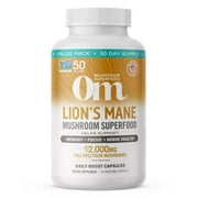 Om Mushroom Superfood Lion's Mane Supplement Capsules (150 Count)
