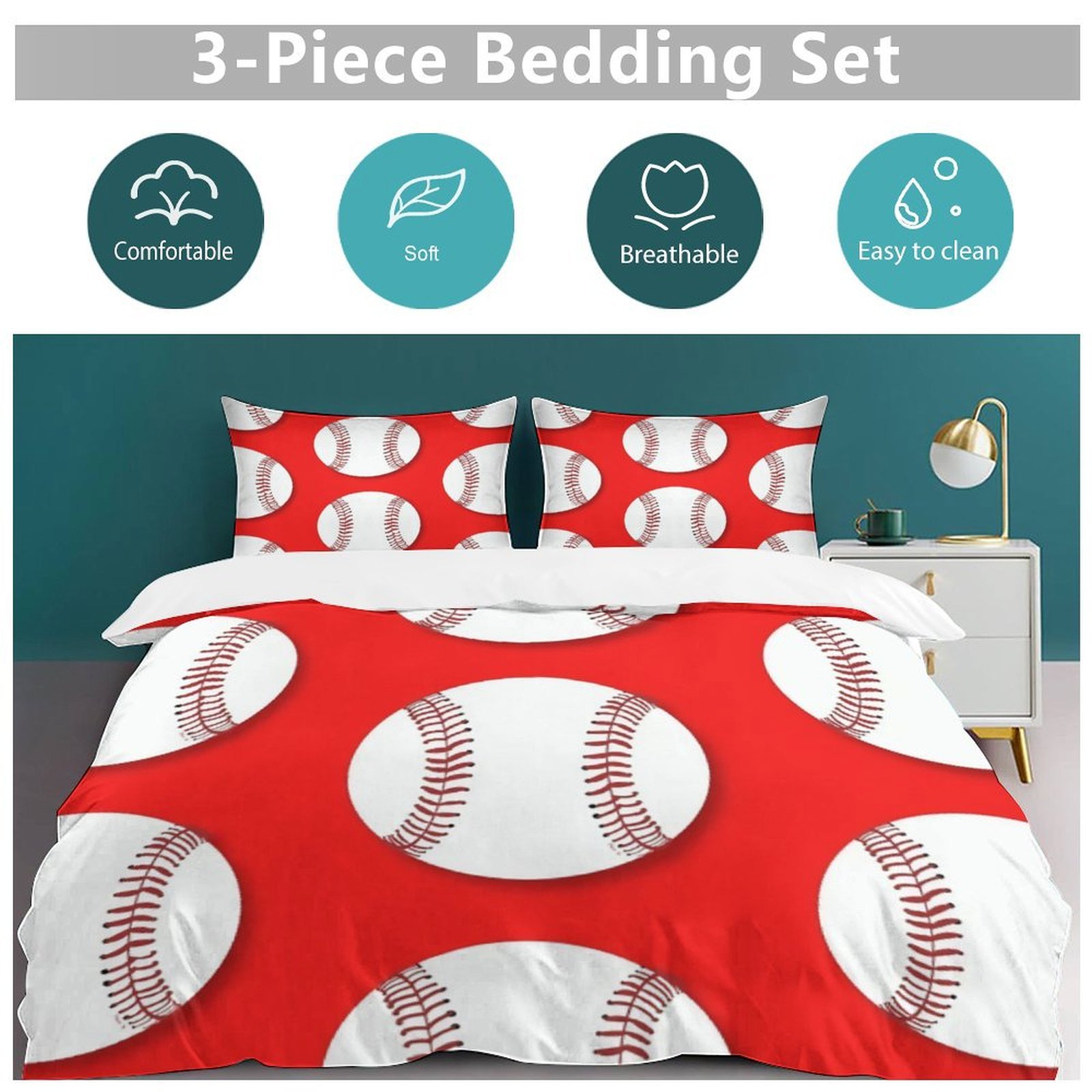 Baseball Bedding Set Duvet Cover Couple Bedclothes Pillowcase Customized Home Textiles Bed Set for Full Size