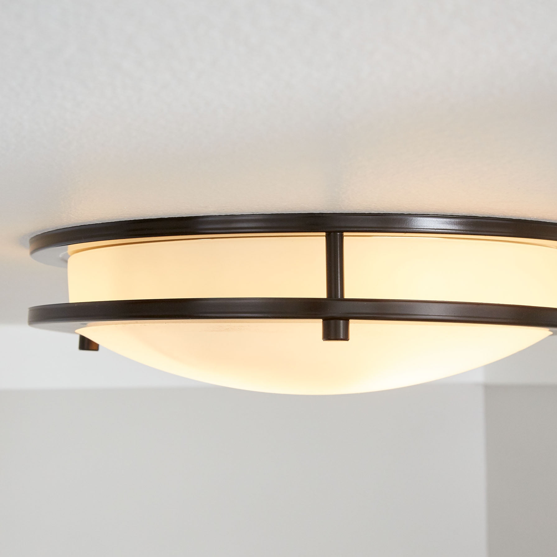 Better Homes & Gardens BHS336179061230 12" 1 ORB Living Room Flush Mount Lights with Integrated Glass Bronze