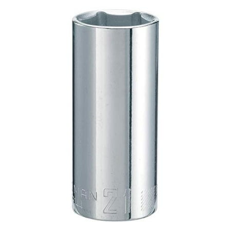 CRAFTSMAN Deep Socket, Metric, 3/8-Inch Drive, 21mm, 6-Point (CMMT99144),Full Polish