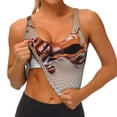 thumbnail image 3 of Hirioo Coffee Beans Chocolate Splash for Women's Sports Vest with Full-Print Design, Stretchy Fabric and Removable Pads-XX-Large, 3 of 8
