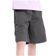 thumbnail image 6 of Cethrio Boys Cargo Shorts, Elastic Waist Relaxed Fit Knee Length Summer Kids Shorts Black Size 10, 6 of 6