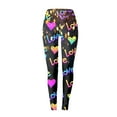 thumbnail image 3 of FASHOFT Valentines Leggings for Womens Cute Holidays Love Heart Print Legging Yoga Pants N L, 3 of 3