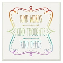 The Stupell Home Decor Collection Kind Words Thoughts and Deeds Wall Plaque Art