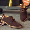 thumbnail image 4 of Xfvqtps Mens Casual Shoes British Style Suede Surface Lace up Fashion Classic Comfortable Soft Sole Business Casual Matte Leather Single Shoes Brown, 4 of 5
