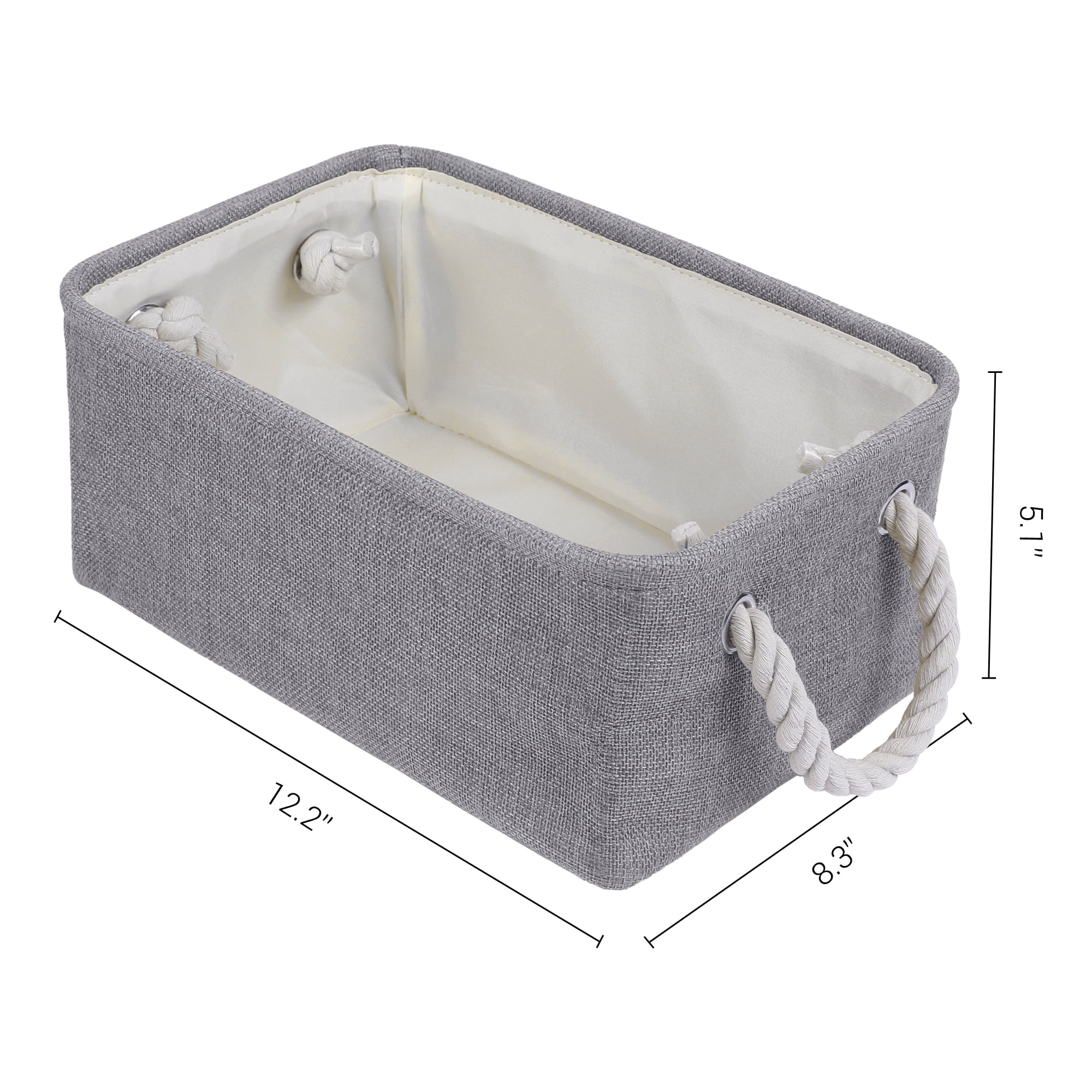 Unique Bargains Storage Bin with Handles for Closet Organizers Gray 12.2"x8.3"x5.1"