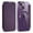 Purple, variant on Cutyskin for iPhone 15 Plus Flip Wallet Case, Built-in Camera Lens Protector [Compatible with MagSafe] Plating Transparent Business PU Leather RFID Blocking Credit Card Slots Phone Case,Purple