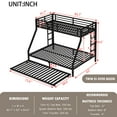 thumbnail image 4 of Bellemave Twin XL Over Queen Size Bunk Bed with Trundle Triple Metal Bunk Bed Frame with 2 Ladders and Guardrails Space-saving Bunk Beds for 3 (Black), 4 of 10