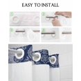 thumbnail image 5 of No Hook Shower Curtain with Snap in Liner, Vintage Navy Blue European Floral Pattern Hotel Shower Curtains for Bathroom, Washable Shower Curtain Liner Set with Mesh Top Window, 72"x96", 5 of 6