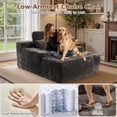thumbnail image 5 of Ovios 67'' Oversized Chaise Lounge Chair Indoor Cloud Plush Corduroy Floor Sofa Bed Deep Seat No Assembly Couch with Cup Holders for Living Room, Gray, 5 of 12