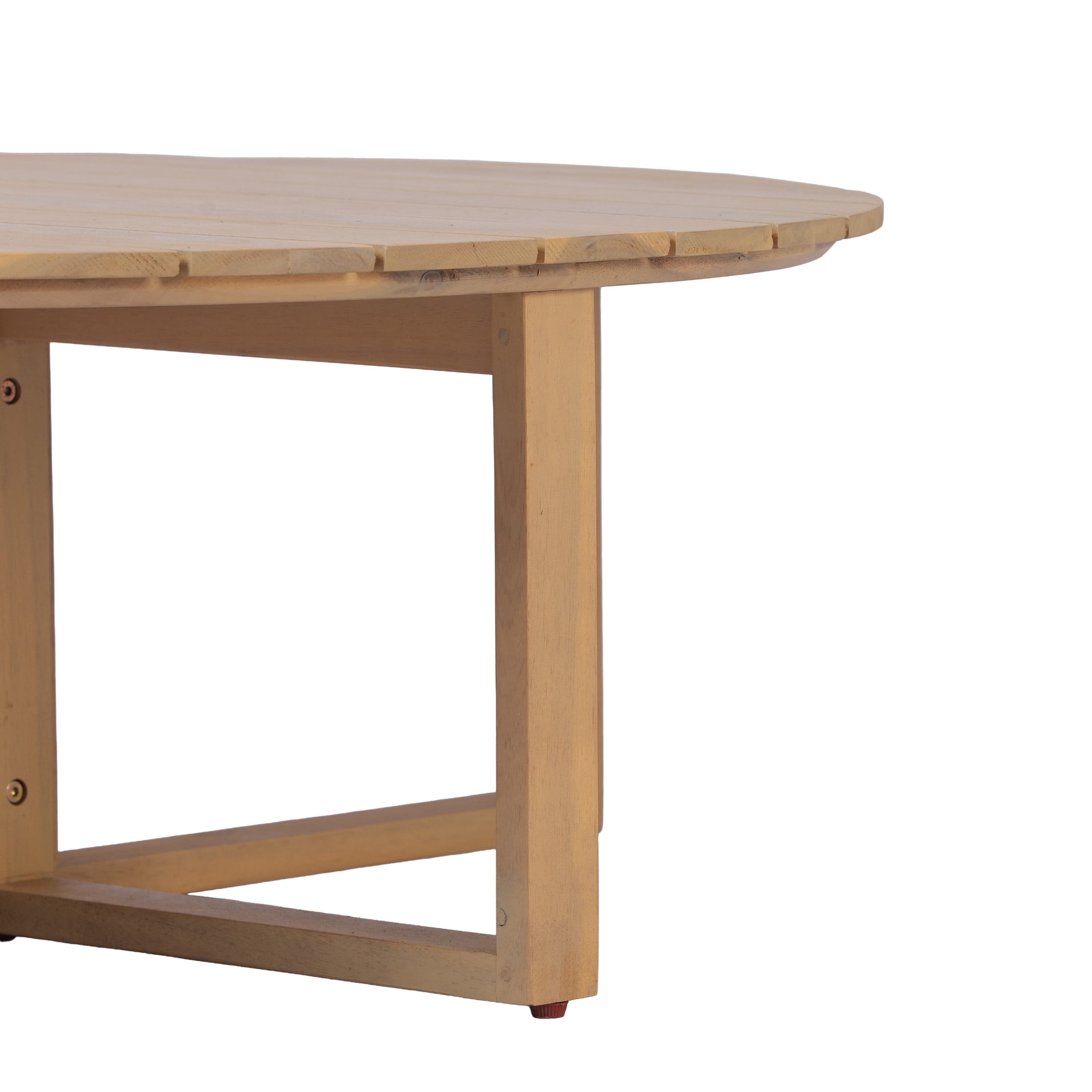 Christopher Knight Home 35" Round Outdoor Acacia Wood Coffee Table with Slatted Top, Light Teak