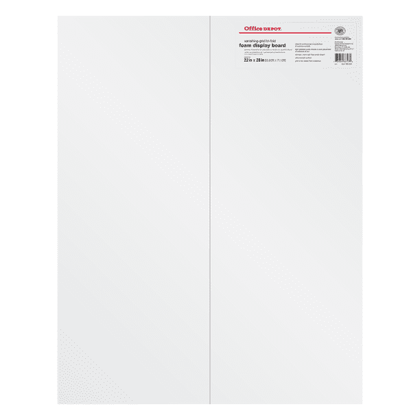 Office Depot Vanishing Grid Presentation Tri-Fold Foam Board, 22in. x  28in., White, 12080 