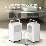 HUMSURE 30 Pints Dehumidifier for Basement with Drain Hose, Covers up to 2500 Sq. ft Dehumidifiers for Home, Auto Defrost, 24-Hour Timer, White