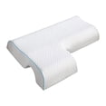 thumbnail image 1 of Almohada de fusión de parejas, almohada de brazo, almohada liviana, arqueada, para dormir con sisa, almohada de espuma de memoria para boda, regalo Azul bordes a la derecha, 1 of 8