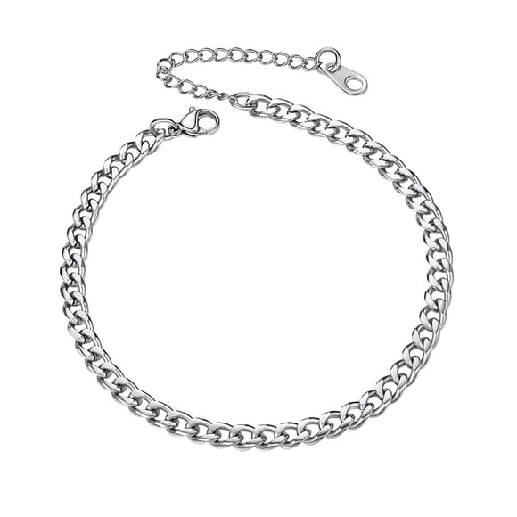 Pulsera tobillera cubana PROSTEEL para mujer de Acero inoxidable de 4.8 mm