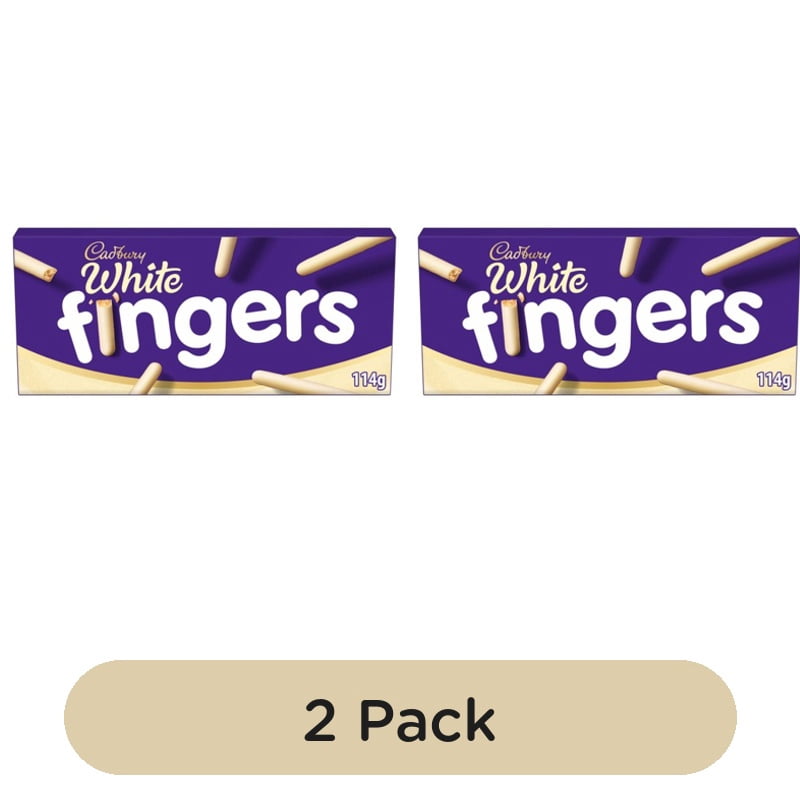 Cadbury Dairy Milk Fingers White Chocolate Biscuits 114g, British Import (Pack of 2)
