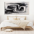 thumbnail image 2 of Large original abstract oil painting modern white wall art black texture canvas art black painting large hand painted mural art,(91*183cm)36*72 Inches,Unstretched,Frameless, 2 of 4