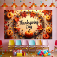 thumbnail image 6 of LUUFILx Thanksgiving Fall Banner Decorations with Pumpkins and Autumn Leaves for Party Supplies Thanksgiving Day Celebration Photography Props Background Backdrop, 6 of 8
