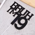 thumbnail image 4 of Cake Topper Penitue Brush I'm 19 Black Glitter Birthday, 4 of 7