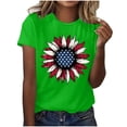 thumbnail image 3 of Camisas de Manga Corta para las Mujeres Moda Casual Impresión Cuello Redondo Suéter Tee Blusas, 3 of 7