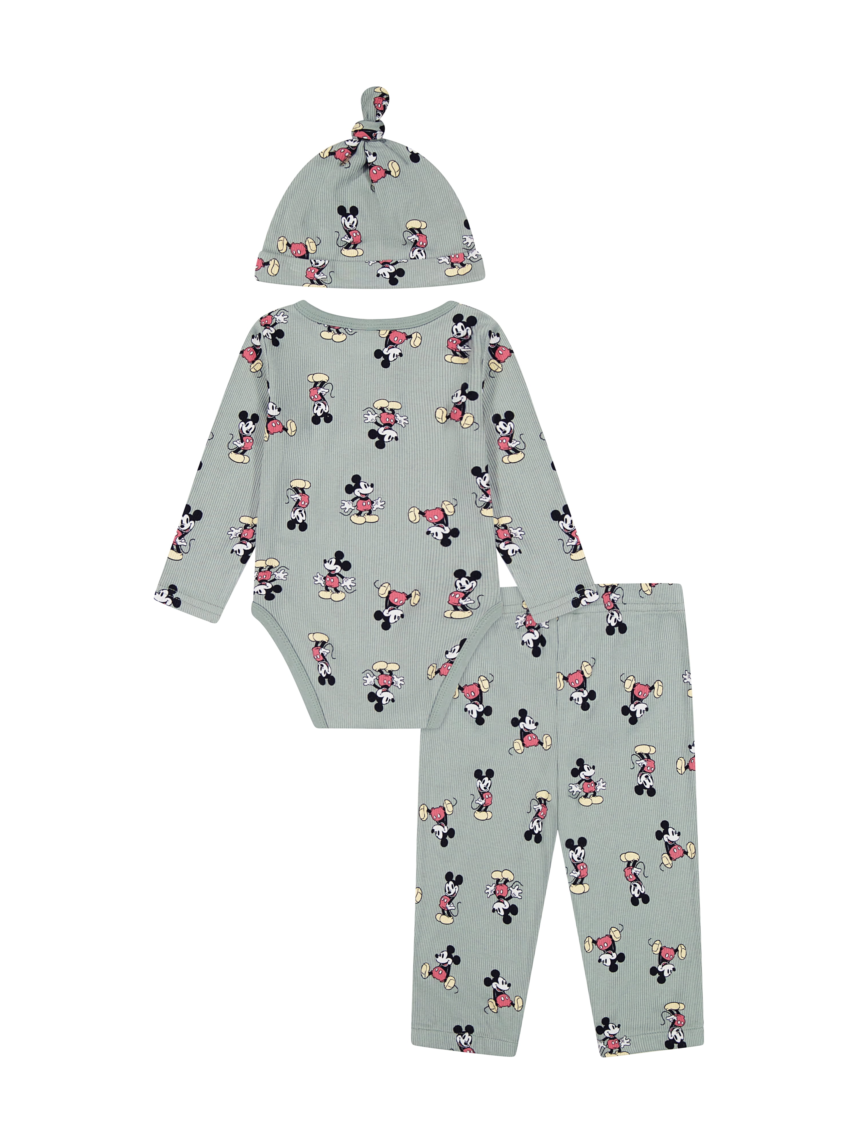 Mickey Mouse Baby Boys 3 Piece Rib Pant Set, Sizes 0-24M