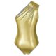 thumbnail image 4 of 2025 "Women\'s Metallic Liquid One Piece Bodysuit One Shoulder Leotard Top, 4 of 5