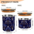 thumbnail image 3 of Floral Royal Blue & Gold Damask Airtight Coffee Bean Canister 30oz Food Storage Containers with Lids For Gournd, Tea, Sugar, Flour, Rice, Cereal, Candy Cookie Jar, 3 of 8