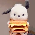 thumbnail image 2 of Sanrio Anime Cartoon Pochacco Hamburger Clothes Soft Plush Doll Toys shopping Crossbody backpack Children Birthday Gifts, 2 of 5