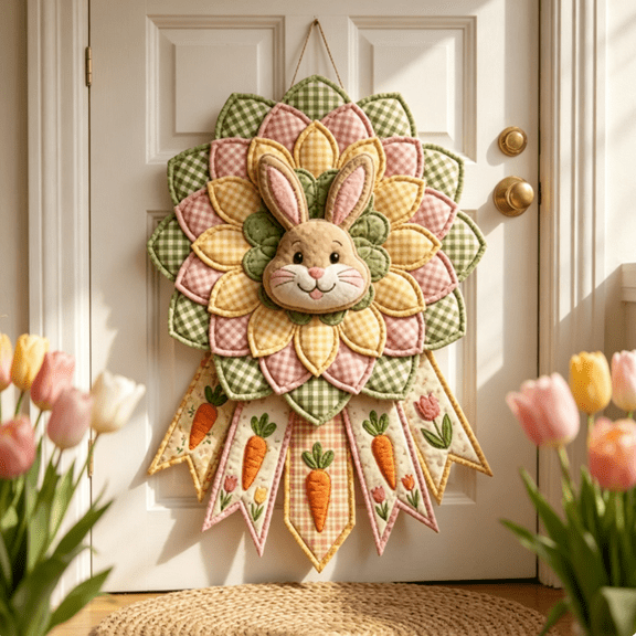 Beginner‑Friendly Month Seasonal Quilted Door Hanger Sewing Kit,Complete DIY Kit with All Tools, All‑Inclusive Craft Project for Creating Rotating Decor to Match Every Holiday and Season