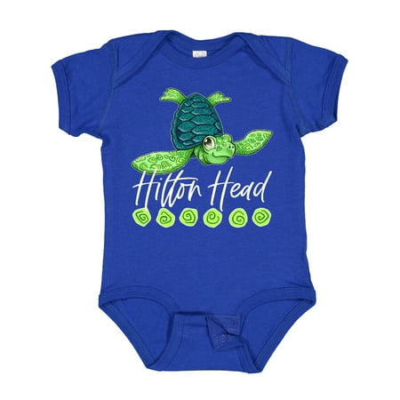 

Inktastic Hilton Head Cute Smiling Sea Turtle Gift Baby Boy or Baby Girl Bodysuit
