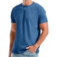 thumbnail image 5 of Mens T-Shirts Short Sleeve Cotton UPF 50+ Lightweight Moisture Wicking Casual Crew Neck Basic Tee Shirts Big and Tall Size M-4XL Navy, 5 of 6