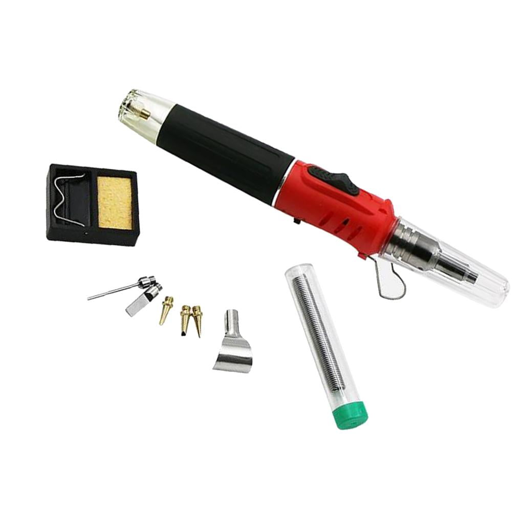 Fzaqwen 1-in-1 Self-Ignition Gas Soldering Iron Set Cordless Welding Torch Kit Tool