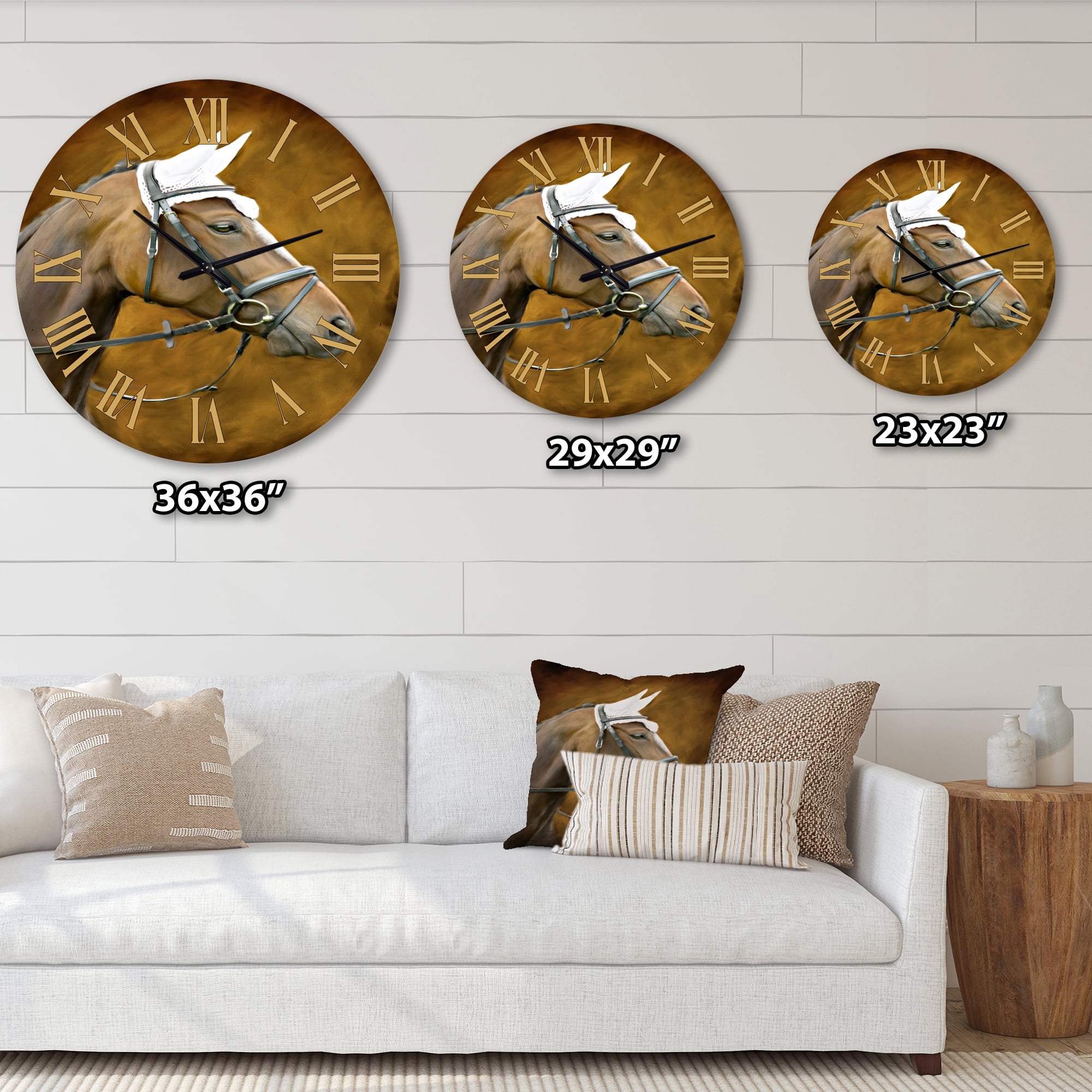 Designart 1 in Quartz Farmhouse Wall Clock