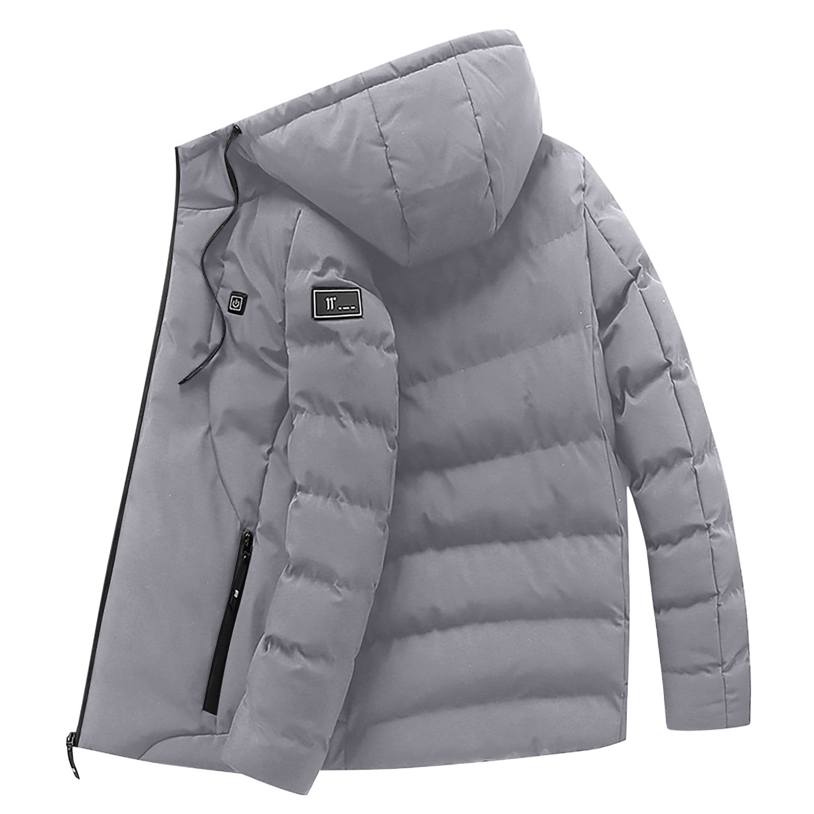ZRGHAOYLQ Heated Jackets Men Women Waterproof Outdoor Hiking Outerwear 15 Heating Area Electric Heated Jacket Skiing Thermal Hooded Heated Clothing Solid Color Full Zip Winter Coats with Hood