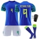 thumbnail image 1 of Surgei 2223 Brasil Camisetas de fútbol, Brasil Estadio de casa Número #9 Richarlison Impreso Manga Corta Tops Calcetines Camisetas de fútbol de 4 piezas, Camisetas de fútbol de Brasil para Niño, 28, 1 of 4
