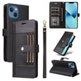 thumbnail image 1 of FOXDOCK Funda tipo Cartera para iPhone 14 Plus – Cubierta de Cuero PU con Múltiples Ranuras, Bolsillo para Efectivo y Correa de Muñeca, 1 of 6