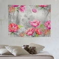 thumbnail image 4 of ONETECH  Rose Floral Tapestry, Textile Flower Rose Geometrical Grey Ground Seamless Pattern Wall Hanging Large Tapestry Psychedelic Tapestry Decorations Bedroom Living Room Dorm, 4 of 7