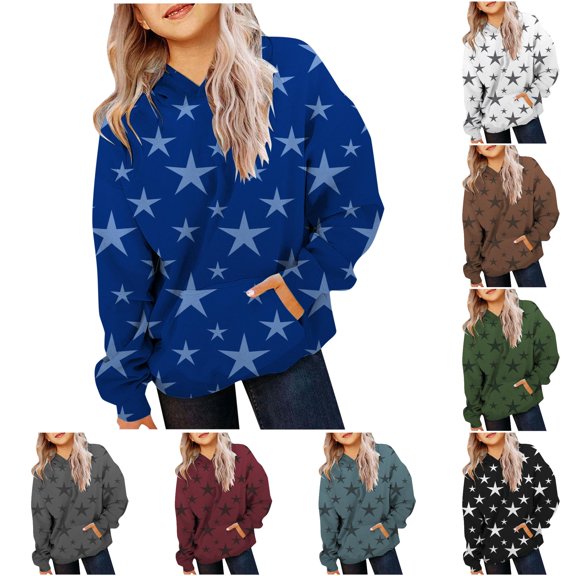 Vividxx Hoodies For Girls Cute Print Long Sleeve D Hooded Sweatshirt Casual Hoodie For Kids Comfortable 9-10Years