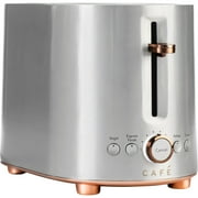 Café Express Finish 2-Slice Toaster | Extra-Wide Slots, Extra Lift for Waffles, Pastries, Texas Toast & More | 4 Pre-Set Functions, 8 Shade Options | Countertop Kitchen Essentials | Stainless Steel