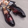 thumbnail image 1 of Mocasines con borlas para hombre, zapatos Oxford de piel para oficina, zapatos vintage rojos para hombre, zapatos de boda para hombre, zapatos sin cordones Pria (26,5 cm), 1 of 3