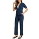 thumbnail image 4 of Conjunto de traje de oficina para mujeres INSPIRE CHIC, blazer de manga corta de un botón y pantalones de traje M azul oscuro, 4 of 5