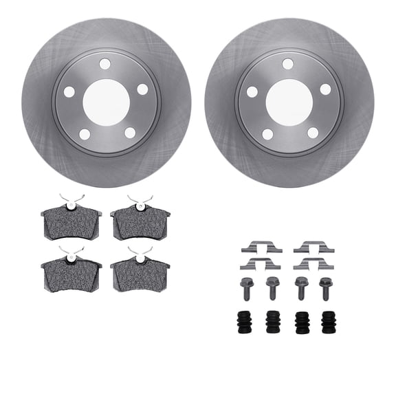 Dynamic Friction Company Rear Brake Rotors with 5000 Advanced Brake Pads includes Hardware 6512-73205