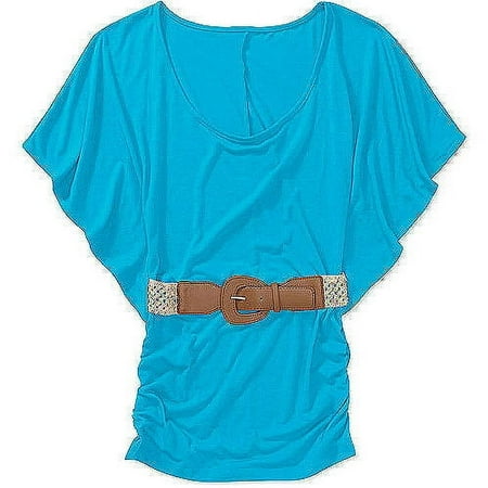 Susie Rose Juniors Plus Batwing Top W/ B