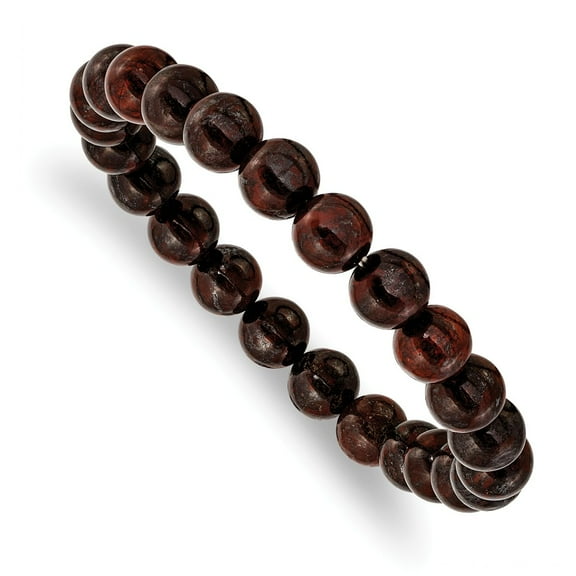 Primal Red Agate Beaded Stretch Bracelet