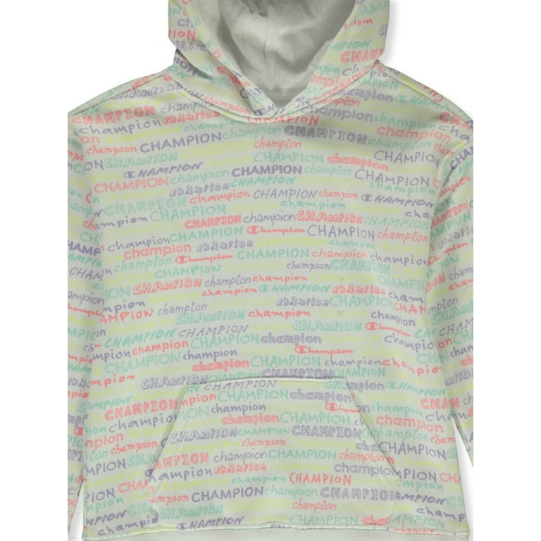 Champion Girls Blur Hoodie white 14 Big Girls