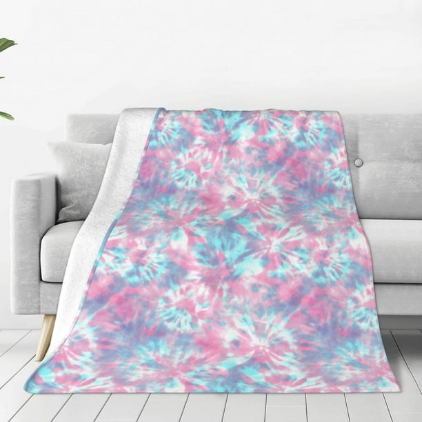 Balery Tie Dye Manta de Felpa Suave y Acogedora – Cobija de Franela Aterciopelada para Cama, Lavable y Cálida para Sofá, Mascotas, Transpirable-60"x50"