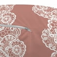 thumbnail image 2 of Vintage Pouf Cover with Zipper, White Lacy Vintage Romantic Trimming Edging Lines Crochet Computer Drawn Graphic, Soft Decorative Fabric Unstuffed Case, 30" W X 17.3" L, Blush Water, by Ambesonne, 2 of 3