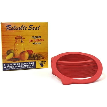 Old-Style Canning Jar Rubber Sealing Rings Regular Mouth With a Tab Box of 12